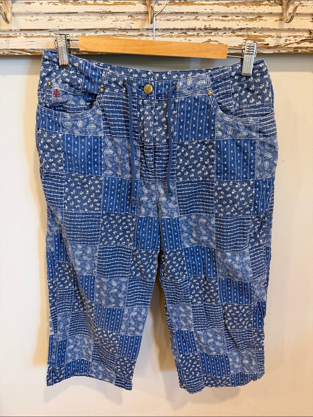 Vintage Ralph Lauren Bandanna Patchwork Cotton Pants‎ Size 10P